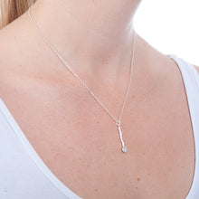 Load image into Gallery viewer, Gemstone and Sterling Silver  Twig Drop Pendant
