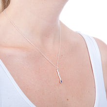 Load image into Gallery viewer, Gemstone and Sterling Silver  Twig Drop Pendant
