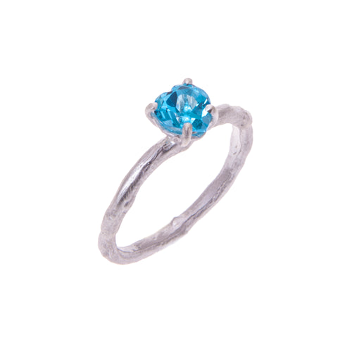 heart shaped blue topaz ring