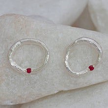 Load image into Gallery viewer, Ruby Earrings In Silver.
