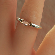 Load image into Gallery viewer, Morganite Tension Set Ring In Sterling Silver And Gold
