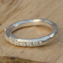 Load image into Gallery viewer, Silver and Diamond Half Eternity Ring
