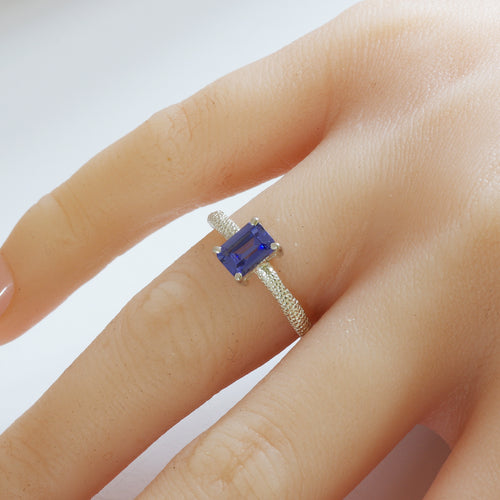 Silver Ring with Tanzanite Zirconium 