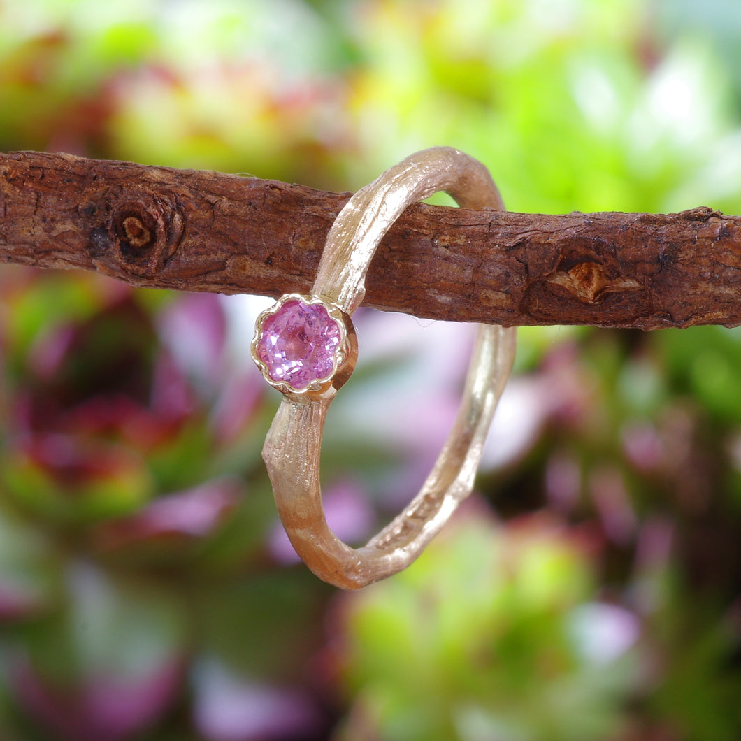 Powder Pink Sapphire Ring in 9 Carat Gold