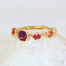 Load image into Gallery viewer, Multi Coloured Garland Ring with Tourmaline and Sapphire
