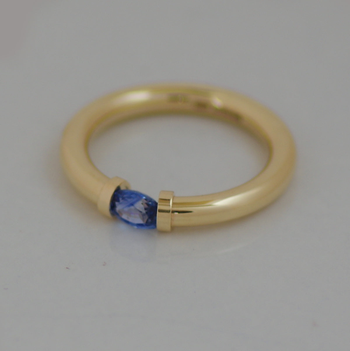9 Carat Gold Ring Set With A Ceylon Sapphire