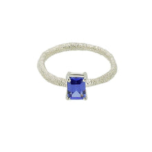 Load image into Gallery viewer, Sterling Silver Solitaire Ring with Tanzanite Zirconium
