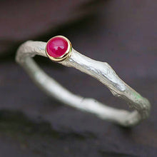 Load image into Gallery viewer, Ruby Ring in a Gold Setting on a Silver Band
