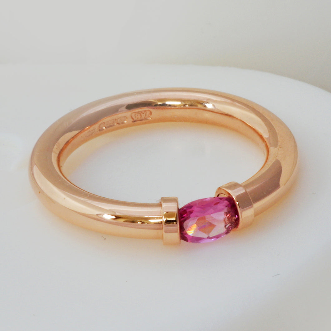 Red Gold and Pink Sapphire Ring
