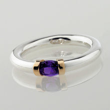 Load image into Gallery viewer, Purple Amethyst and Silver Ring
