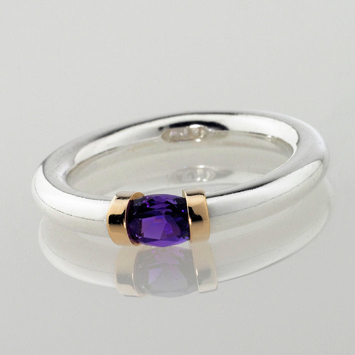 Purple Amethyst and Silver Ring